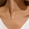 Silver Star Pendant Necklace For Women Gold Triangular Geometry Flower Inlaid Zircon Layered Jewelry - Image 6
