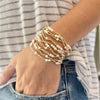 Shell Pearl Bracelet With Gold Plated Beads Stack Jewelry Dainty Bridal Beach Handmade Beaded Bracelets for Women Gift - Image 5