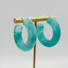 Really Pretty Multicolor Green Purple Yellow Red Resin Acrylic Circle Chunky Hoop Earrings For Women - Image 22