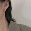 Silver Color Rectangle Zircon Round Hoop Earrings for Women Jewelry Light Accessories - Image 3