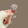 Crystal Red Color Two Tulip Flower Brooch For Women CZ Full Of Rhinestone Leaf Shiny Lapel Pins Wedding Party Badge Jewelry - Image 9