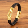 Xqni Stainless Steel Bracelets Weave Black/Brown Leahter Magnetic Buckle Rope Jewelry Accessories Bangles Gifts for Men Friend - Image 10