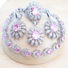 Blue Zirconia Women Silver Jewelry Sets Wedding Bridal Costume Jewellery Earrings Rings Stone Bracelets Set Pendant Necklace - Image 8