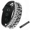 3Pcs/Set Harajuku Punk Gothic Wrap Star Bracelet For Women Men Black PU Leather Rivet Skull Bracelet Hip Hop Bangles Jewelry - Image 2