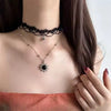 Gothic Vintage Sun Pendant Chain Black Lace Multi Layer Choker Necklace For Women Egirl Charm Halloween Jewelry Accessories Gift - Image 6