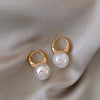 Vintage Iridescent Pearl Drop Earrings for Women Sweet Geometric Hoop Earrings Simple Casual Versatile Jewelry Gift - Image 5