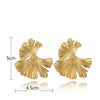 Geometric Gold Color Ginkgo Biloba Leaf Shape Drop Earring Creative Personality Simple Punk Woman Dangle Earring Jewelry - Image 24