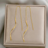 Evispol Stainless Steel Long Tassel Earrings For Women Elegant Simple Gold Color Drop Earring Stylish Jewelry Personality Gift - Image 2