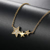 Three Stars Choker Necklaces for Women Kpop Dainty Gold Color Chain on The Neck Zircon Pendant Female Jewelry - Image 3