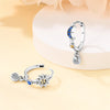 Silver Color Earrings Blue Zircon Stars Moon Irregularity Earrings For Woman Birthday Jewelry Gifts - Image 2