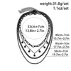 4Pcs/Set Goth Black Star Tassel Pendant Choker Necklace for Women Vintage Adjustable Metal Chain Y2K Jewelry Accessories Gift - Image 4