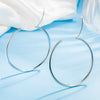 Silver Round Hoop Earrings For Women lady 5/6CM Diameter wedding party Jewelry Couple Gift - Image 4