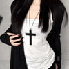 Wooden Cross Pendant Necklace with Alloy Chain and 71 cm Length - Image 15