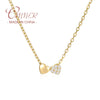 Double Heart Clavicle Chain for Women Necklaces Silver Round White Zircon Pendant Necklace Jewelry - Image 1