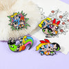 cartoon anime 4Pcs Funny Animation Brooch Blossom Bubbles Creativity Enamel Pin Backpack Clothing Metal Badge Accessories Gifts - Image 1