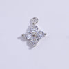 Silver 9.5m 7.6mm Cubic Zirconia Flower Charms Pendant for Jewelry Necklace Making - Image 6