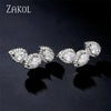 Shiny Zircon Leaf Stud Earrings For Women Crystal Water Drop Ear Cuff Wrap Earring Wedding Jewelry - Image 8