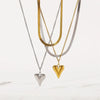 Double Layered Love Heart Pendant Necklace for Women Simple Necklace Chain Jewelry - Image 4