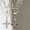Gothic Y2K Metal Cross Pendant Multi Layer Bead Necklace For Women Men Vintage Punk Grunge Emo Charm Jewelry Accessories Gift - Image 13