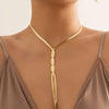 Long Flexible Flat Chain Necklace in Multiple Finishes - Image 1