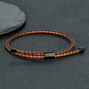 Classic Men Jewelry 3mm Orange Braided Leather Bracelet Simple Adjustable Charm Bracelet for Men Women Gifts - Image 3