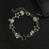 2Pcs Y2K Cute Star Stackable Bracelet Set Silver Tone Hollow Star Clear Crystal Chip Bracelets for Coquette Aesthetic Jewelry - Image 4