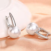 Imitation Pearl Drop Earrings in Silver Tone - Image 5