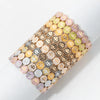 Happy Bangle Paved Diamond Enamel Beaded Bracelets For Women Boho Gold Color Elastic Bracelets - Image 57