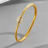 1PCS stainless steel gold small waist handmade rhinestone women's bracelet, simple and, suitab - Image 3