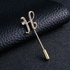 Letter Rhinestone Word Letter Pins Brooches For Women Butterfly Zircon Long Needle Brooch Clothing Jewelry Gift - Image 5