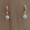 Women Simulated Pearl Jewelry Rose Gold Color Drop Earrings S M L - Image 3