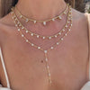 Geometric CZ Station Link Chain Choker Sexy Long Lariat Women Necklace Iced Out Zirconia Jewelry - Image 1