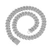 Hip Hop Shiny 15MM Cuban Link Chain Necklace Women Men Silver Color Rhinestone Iced Out Cuban Chain Punk Jewelry Necklace Gift - Image 7