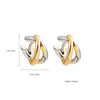 Punk Gold Plated Silver Color Mixing Metal Criss-cross Earrings for Women Geometric Small Ear Bone Aros Huggie Hoops Jewelry - Image 6