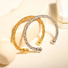Stainless Steel Wire Braided Bangle for Women Men Spring Link Wrap Open Adjustable Ball Bracelet Jewelry - Image 2