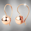 Rose Gold Color Big Glossy Ball Drop Earrings For Women Simple Zircon Accessories Ethnic Bride Wedding Jewelry - Image 10