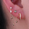 1PC Silver Tassel Chain Eight Pointed Stars Moon Earrings For Women Horse Eye Geometric Zircon Earring - Image 3