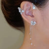 Sparkling Zircon Flower Butterfly Ear Bone Clip for Women Without Piercing Tassel Ear Cuff Clip Earrings Wedding Jewelry - Image 7