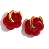 Resin Flower Accessories Hoop Earrings Y2K Women's Earrings Gold Plated Colorful 316L Stainless Steel - Image 21
