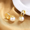 Stainless Steel Letter D Pearl Dangle Earrings for Women Charm Gold Color Zircon Hoop Korea Jewelry Gift Colorfast - Image 8