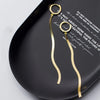 Stainless Steel Gold Color Long Tassel Earrings for Women Simple Geometric Unique Korean Earrings Wedding Jewelry Gifts - Image 9