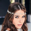 Bling Rhinestone Forehead Hair Chain Wedding Jewelry for Women Bohemian Multi Layer Crystal Wavy Headband Hair Accessories