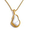 Stainless Steel Gold Plated Baroque Pearls Jewelry Set Wedding Party Necklace Ring Bracelet - Image 14