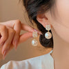 Pearl and Stone Drop Earrings in Gold-Tone or Silver-Tone - Image 2