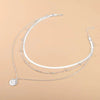 Silver Three-Layer Round Necklace for Women Simple Snake Chain Charm Ball Chain Party Gift Women's ExquisiteJewelry - Image 5