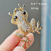 Ctue Rhinestone Frog Brooches for Women Lovely Vivid Animal Alloy Brooch Pin Men Suit Coat Accessory Jewelry Gifts - Image 3
