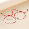 12-Piece Red Cord Bracelet Set with Blue Eye Beads - Image 3