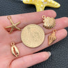 16pcs KC Gold Ocean Series Charms (Shells/Starfish 1pc per Design) Ideal for Crafting Necklaces, Bracelets Earrings" - Image 3