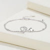 Silver Heart Rhinestone CZ Pendant Double Layer Anklets Women Jewelry Summer Zircon Foot Chain Bracelet - Image 3