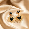 Advanced Metal Textured Leaf Pendant Big Earrings Women's Exaggerated Party Jewelry Gold Color Geometry Drop Earring - Image 9